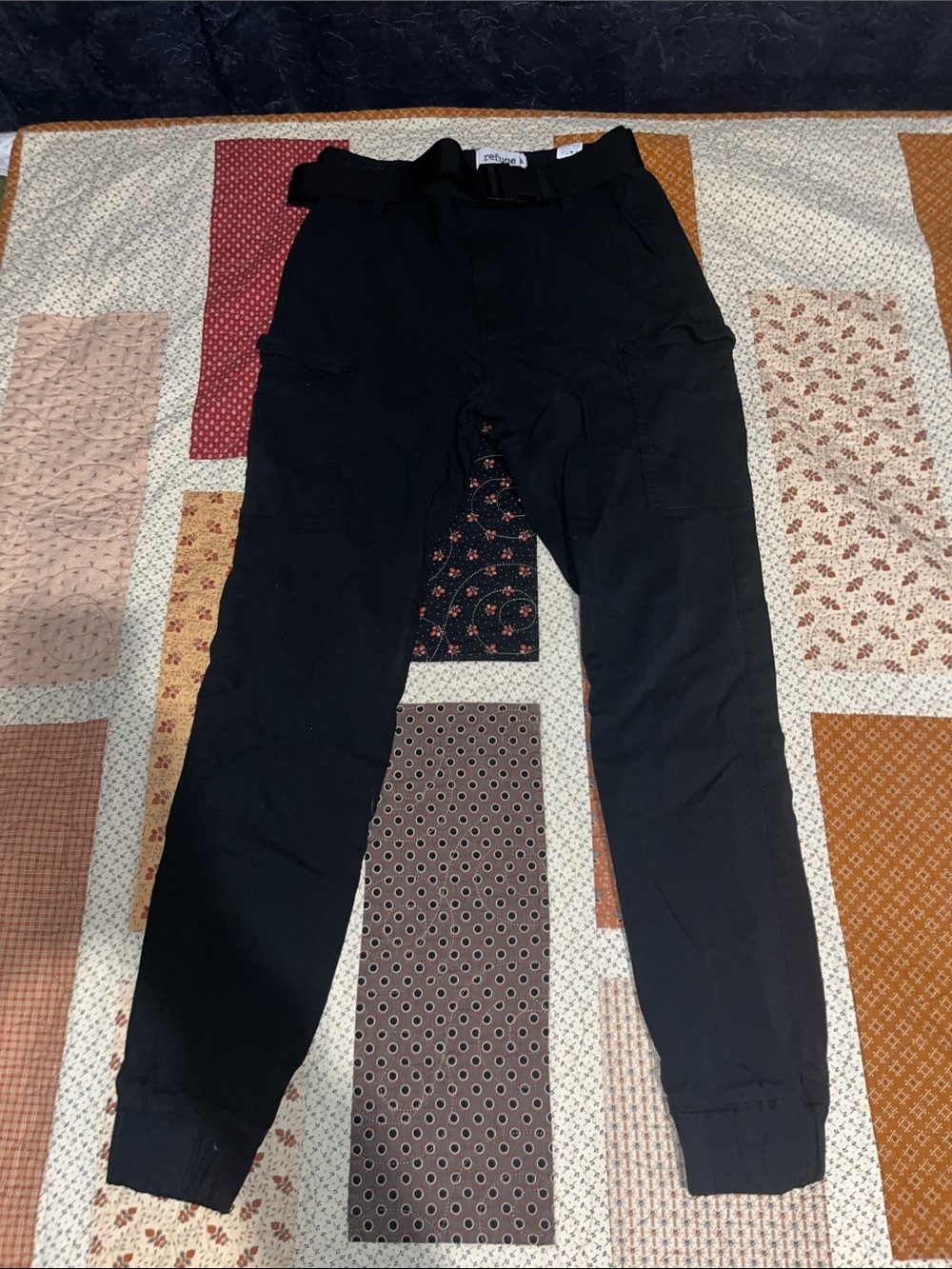 refuge Black Cargo Jogger Pants
